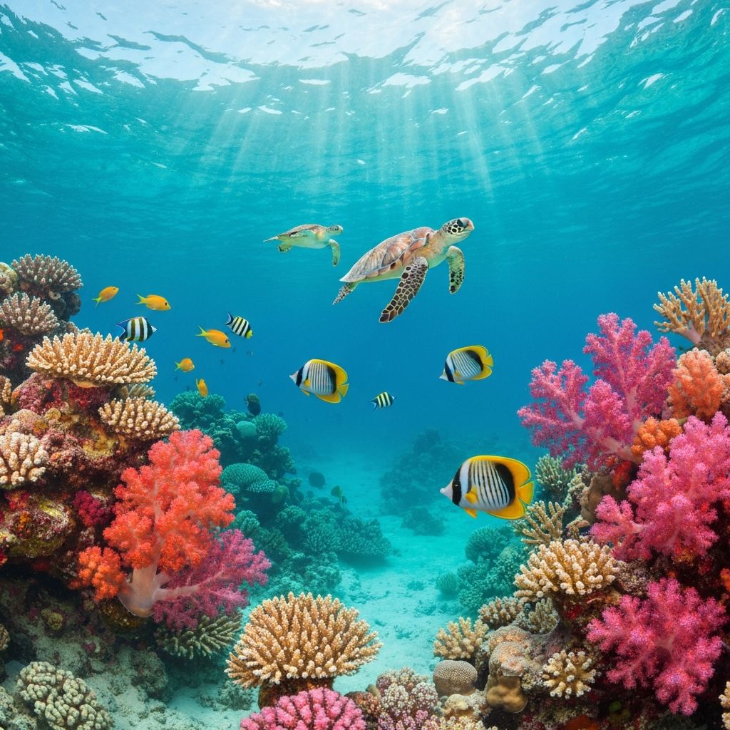 Colorful coral reef ecosystem
