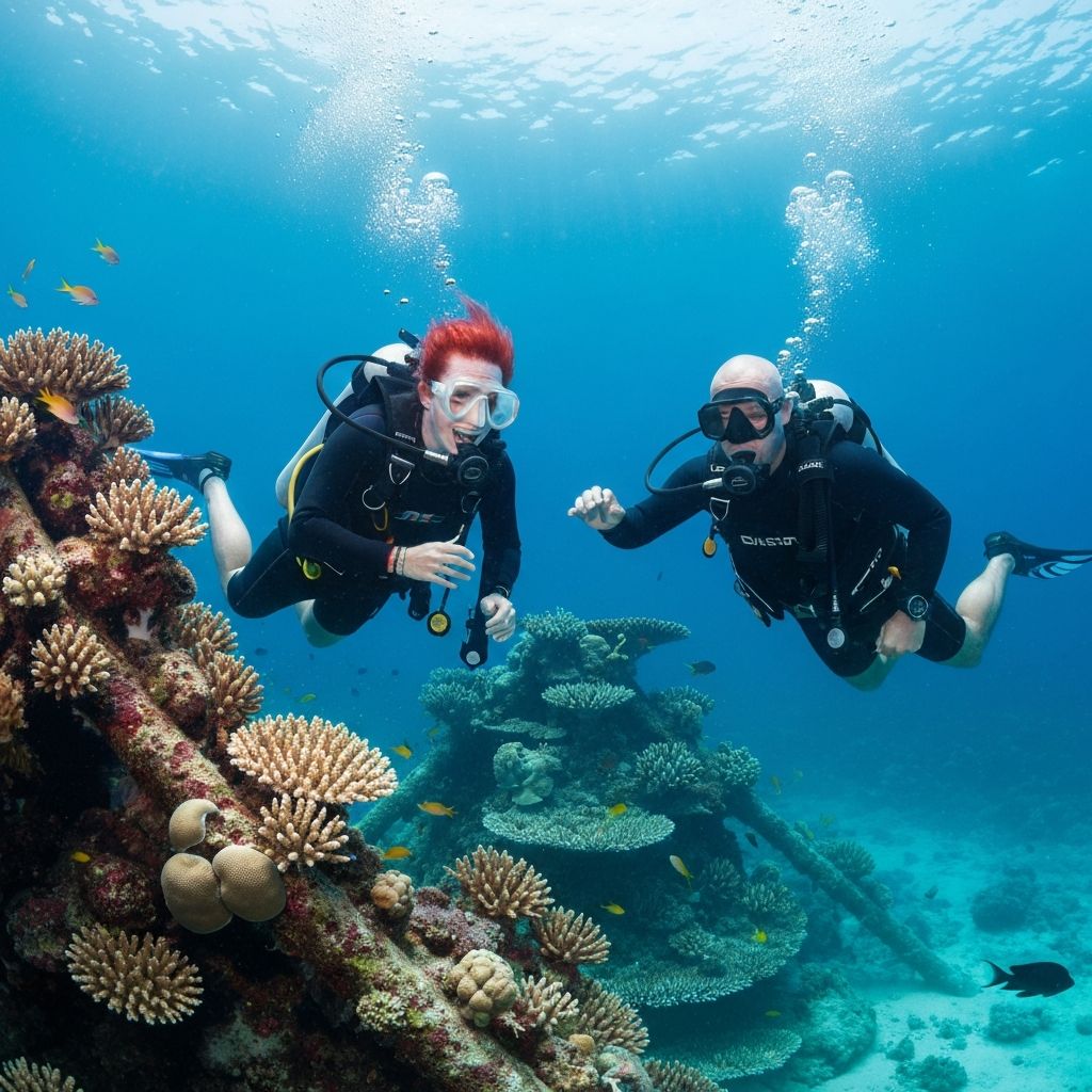 Divers placing memorial reef underwater
